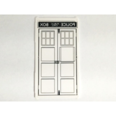 white glass for window 1 x 4 x 6 with police public call box mirror image tardis door pattern