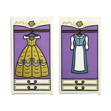 white glass for window 1 x 4 x 6 gold roses drawers metallic light blue and metallic pink dress pattern on both sides stickers - set 43196