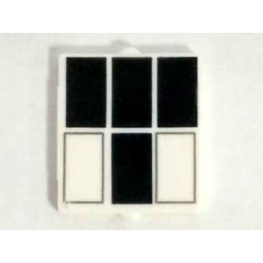 white glass for window 1 x 2 x 2 flat front with 4 black and 2 white rectangles pattern tardis windows