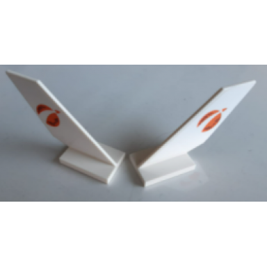white tail shuttle with orange city mars exploration logo pattern on both sides stickers - set 60226