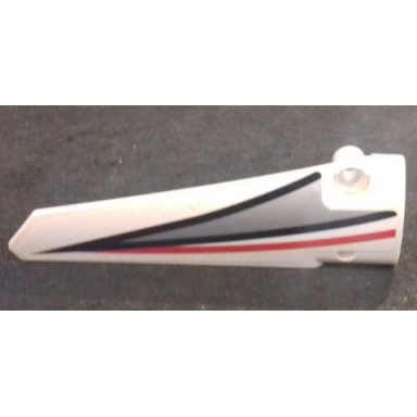 white technic panel fairing 6 long smooth side b with black and red stripes and silver pattern sticker - set 42000