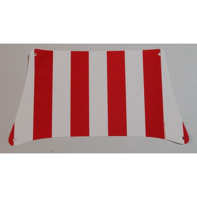 white cloth sail 36 x 20 bottom with red thick stripes pattern