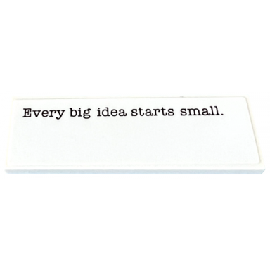 white tile 2 x 6 with black every big idea starts small pattern sticker - set 31169