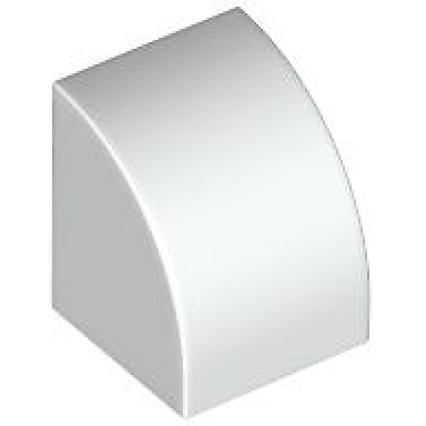 white slope curved 1 x 1