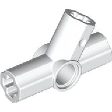 white technic axle and pin connector angled triple - 60 120 180 degrees