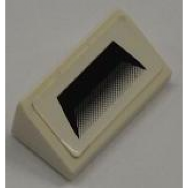 white slope 30 1 x 2 x 2 3 with black vent pattern sticker - set 8186