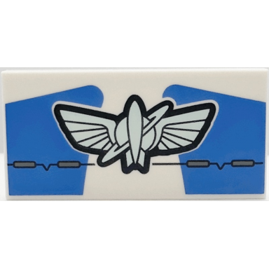 white tile 2 x 4 with light aqua star command logo blue panels and circuitry pattern