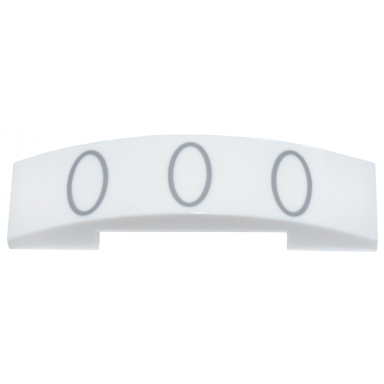 white slope curved 4 x 1 x 2 3 double with 3 light bluish gray ovals pattern super mario glove