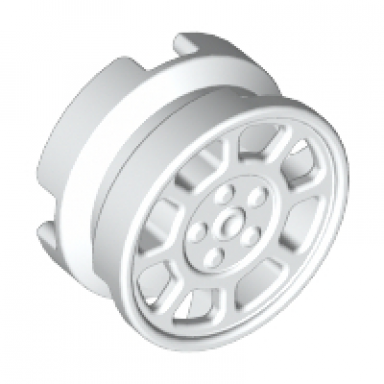 white wheel 11mm d x 6mm with 8 spokes