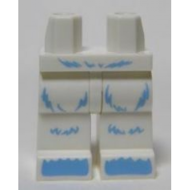 white hips and legs with bright light blue hair pattern yeti