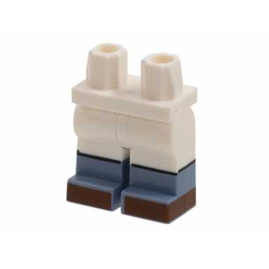 white hips and legs with sand blue boots reddish brown toes pattern