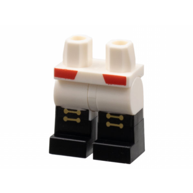 white hips and legs with black boots red coattails gold laces pattern