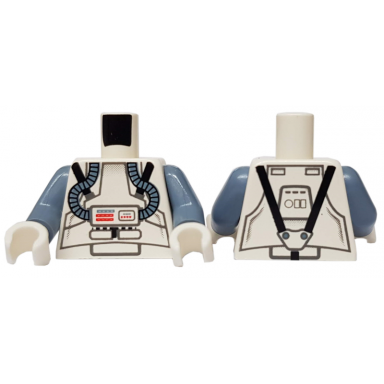 white torso sw clone pilot with sand blue hoses black straps pattern sand blue arms white hands
