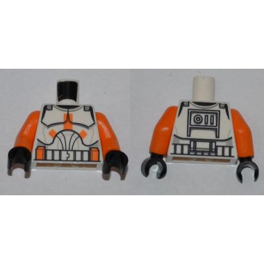 white torso sw armor clone trooper with orange bars pattern orange arms black hands