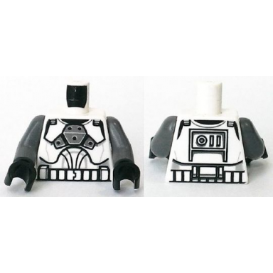 white torso sw armor clone trooper clone gunner pattern dark bluish gray arms black hands
