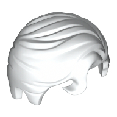 white minifigure hair swept right with front curl