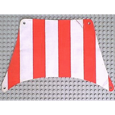 white cloth sail 27 x 17 top with red thick stripes pattern