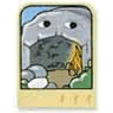 story builder meet the dinosaurs card with cave and fire pattern