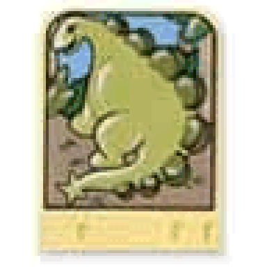 story builder meet the dinosaurs card with green dinosaur pattern