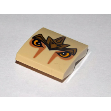 tan slope curved 2 x 2 x 2 3 with lion armor and eyes pattern