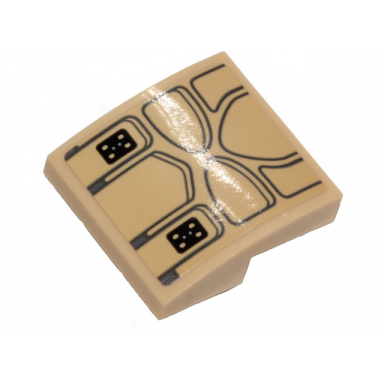 tan slope curved 2 x 2 x 2 3 with sw millennium falcon seat cushion pattern sticker - set 75257