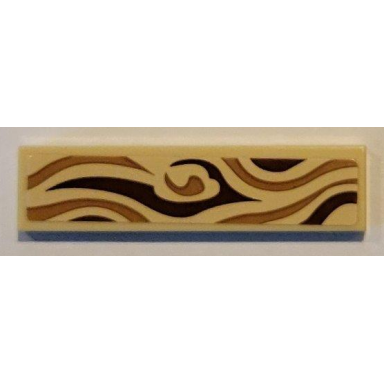 tan tile 1 x 4 with wood grain pattern sticker - set 41150