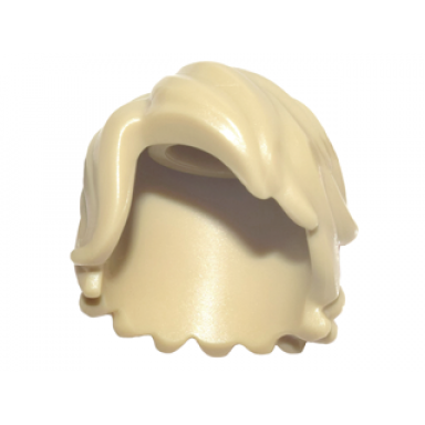 tan minifigure hair mid-length tousled with side part