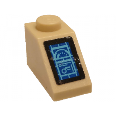 tan slope 45 2 x 1 with gauge and dashboard on screen pattern sticker - set 76081