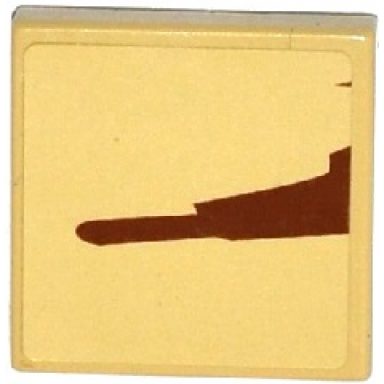 tan tile 2 x 2 with sw wookiee gunship pattern model left side sticker - set 75084