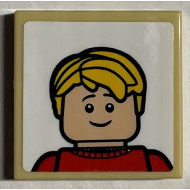 tan tile 2 x 2 with kevin mccallister portrait pattern sticker - set 21330