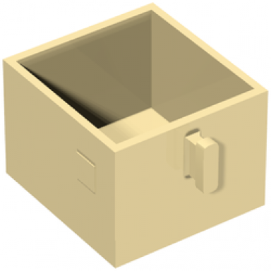 tan duplo furniture drawer 2 x 2 with pull handle