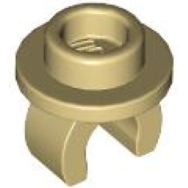 tan plate round 1 x 1 with clip on bottom