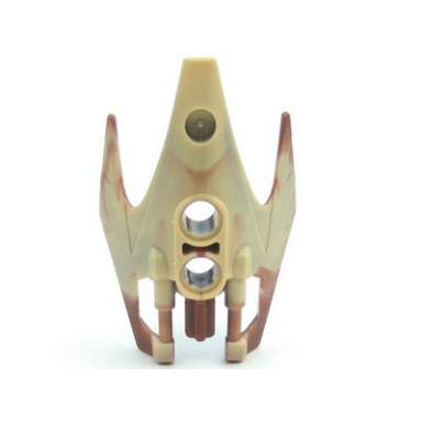 tan bionicle shoulder armor vorox with marbled reddish brown pattern