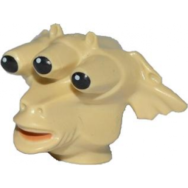 tan minifigure head modified sw gran with black eyes and nougat mouth pattern ree-yees