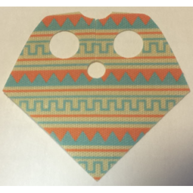 tan minifigure poncho half cloth with aqua and terra cotta pattern