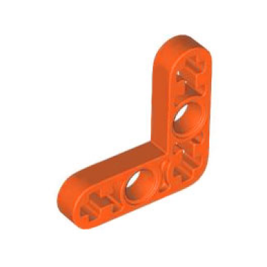 reddish orange technic liftarm modified bent thin l-shape 3 x 3