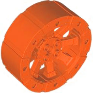 reddish orange wheel wagon viking with 12 holes 55mm d.