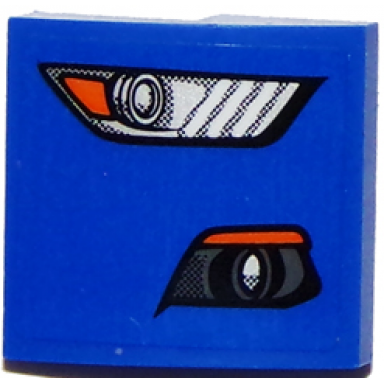 blue slope curved 2 x 2 x 2 3 with ford mustang headlight fog light pattern model right side sticker - set 75871