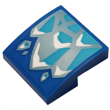 blue slope curved 2 x 2 x 2 3 with ice pattern side a sticker - set 70667