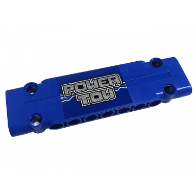 blue technic panel plate 3 x 11 x 1 with siver power tow and lightning pattern model right side sticker - set 42128