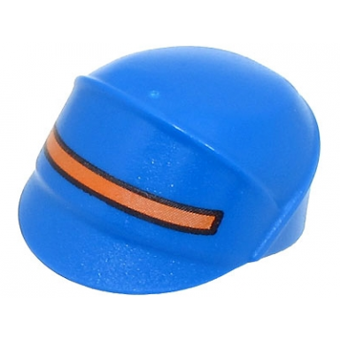 blue minifigure headgear cap sw imperial officer with orange stripe pattern