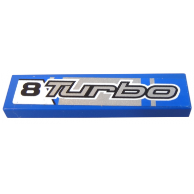 blue tile 1 x 4 with black 8 and gray turbo pattern sticker - set 8120