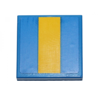 blue tile 2 x 2 with yellow stripe pattern sticker - set 40192