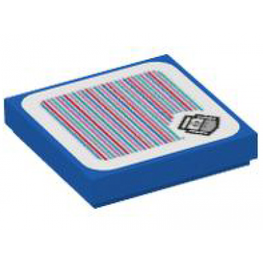 blue tile 2 x 2 with super mario scanner code boomerang bro pattern sticker - set 71409