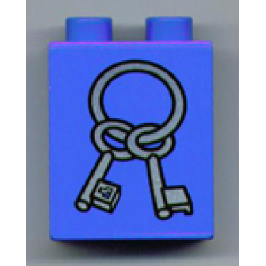 duplo brick 1 x 2 x 2 with keys on ring pattern