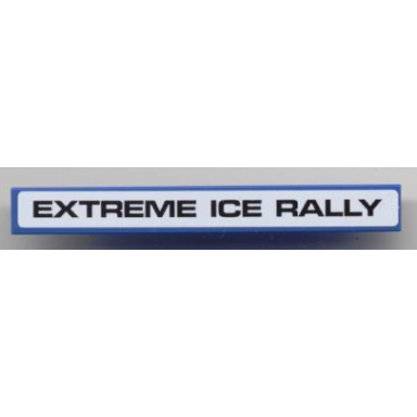 blue tile 1 x 8 with black extreme ice rally on white background pattern sticker - set 8124