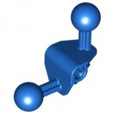 blue bionicle ball joint 4 x 4 x 2 90 degrees with 2 ball joint and axle hole