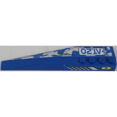 blue wedge 12 x 3 right with silver vents and at.20 on blue and white camouflage top vents and lime double lights side pattern stickers - set 8118