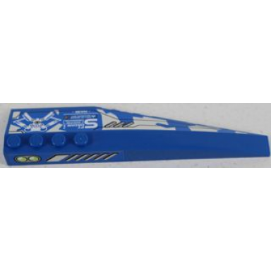 blue wedge 12 x 3 left with silver vents and spy drone on blue and white camouflage top vents and lime double lights side pattern stickers - set 8118