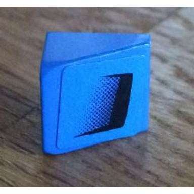 blue slope 30 1 x 1 x 2 3 with black air intake on blue background pattern model left side sticker - set 8151